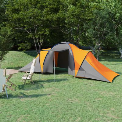 vidaXL Campingzelt 6 Personen Grau und Orange