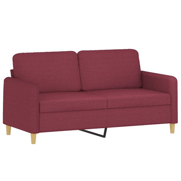 vidaXL 2-Sitzer-Sofa mit Zierkissen Weinrot 140 cm Stoff
