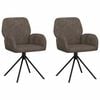 vidaXL Drehstuhl Esszimmer 2 pcs Kunstwildleder Dunkelgrau