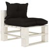 vidaXL 4-tlg. Garten-Lounge-Set Paletten mit Kissen in Schwarz Holz