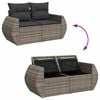 vidaXL Garten-Sofa-Set mit Speicher 11 pcs Grau Poly Rattan