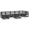 vidaXL 8-tlg. Garten-Lounge-Set Schwarz Massivholz Kiefer