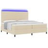 vidaXL Boxspringbett mit Matratze mit LED Creme 200 x 200 cm Stoff