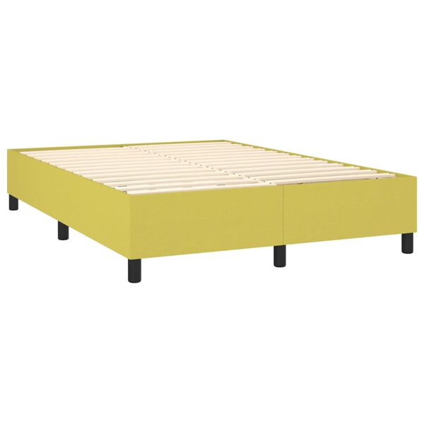 vidaXL Boxspringbett mit Matratze Gr&uuml;n 140x190 cm Stoff