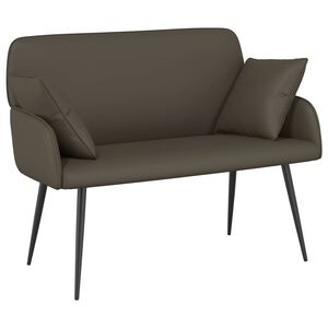 vidaXL 2-Sitzer-Sofa mit Metallbeinen 2-Sitzer Grau Kunstleder