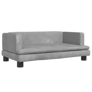 vidaXL Kindersofa Hellgrau 80x45x30 cm Samt