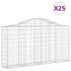 vidaXL Gabionen mit Hochbogen 25Stk. 200x30x100/120cm Verzinktes Eisen