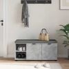 vidaXL Flurbank mit Kissen mit Regal Betongrau 100 x 38 x 46 cm