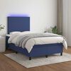 vidaXL Boxspringbett mit Matratze & LED Blau 120x190 cm Stoff