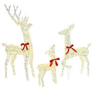 vidaXL Rentierfamilie 3 stk. 300 LEDs Warmwei&szlig; 67 x 26 x 127 cm PET