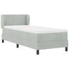 vidaXL Boxspringbett mit Matratze Hellgrau 80 x 200 cm Samt