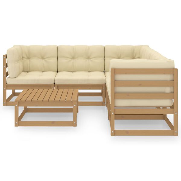 vidaXL 6-tlg. Garten-Lounge-Set mit Kissen Kiefer Massivholz