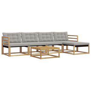 vidaXL Outdoor-Sofagarnitur 6 stk. Wei&szlig; und Hellgrau