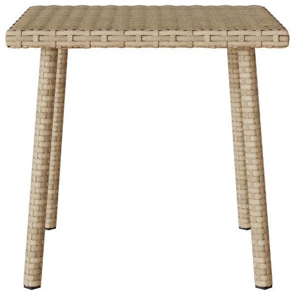 vidaXL Garten-Couchtisch Rechteckig Beige 40x40x37 cm Poly Rattan