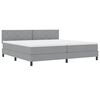 vidaXL Boxspringbett mit Matratze mit LED Hellgrau 200 x 200 cm Stoff