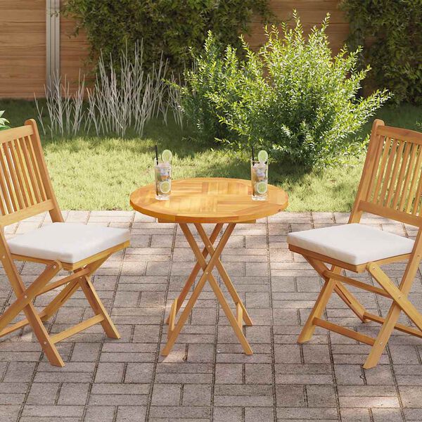 vidaXL Tischplatte Massivholz Teak Rund 2,5 cm 70 cm