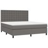 vidaXL Boxspringbett mit Matratze Grau 180x200 cm Kunstleder