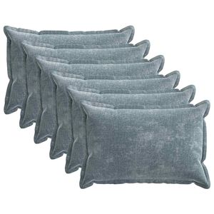 vidaXL Kissenbezug 6 pcs HOUTEN Himmelblau 50 x 80 cm Chenille-Stoff