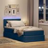 vidaXL Bett mit Stauraum und LED mit Matratze Blau 90 x 190 cm Stoff