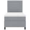 vidaXL Boxspringbett mit Matratze mit LED Hellgrau 90 x 200 cm Stoff