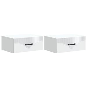 vidaXL Wandmontierter Nachttisch 2 pcs Wei&szlig; 49 x 34,5 x 20 cm