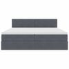 vidaXL Bett mit LED-Lichtleisten Dunkelgrau 200 x 200 cm Samt