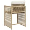 vidaXL Gartenst&uuml;hle mit Kissen 4 Stk. Beige Poly Rattan