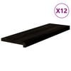 vidaXL Treppenstufen 12 Stk. Dunkelbraun 80x25x2 cm Massivholz Eiche