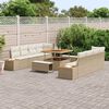 vidaXL Gartensofa-set 11 pcs Beige Poly-Rattan