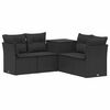 vidaXL Sofa Set 5 stk. Schwarz Polyrattan und Stahl