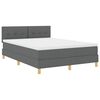 vidaXL Boxspringbett mit Matratze Dunkelgrau 160 x 200 cm Stoff