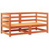 vidaXL Garten-Ecksofas mit Kissen 2 Stk. Wachsbraun Massivholz Kiefer