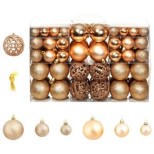 vidaXL 100-tlg. Weihnachtskugel-Set 3/4/6 cm Ros&eacute;gold