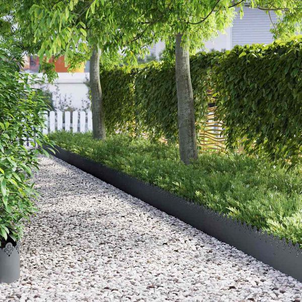 vidaXL Rasenkanten 20 pcs Anthrazit 103 x 0,05 x 22 cm Stahl