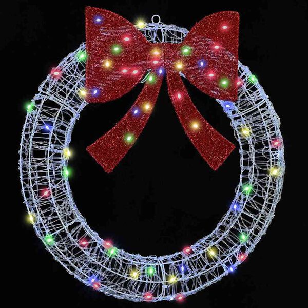 vidaXL Kranz mit 60 LEDs Mehrfarbig 76 x 8,5 x 76 cm Acryl