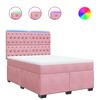 vidaXL Boxspringbett mit Matratze Rosa 140x190 cm Samt