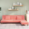 vidaXL Schlafsofa 2-Sitzer mit 2 Kissen und Fu&szlig;hocker Rosa Samt
