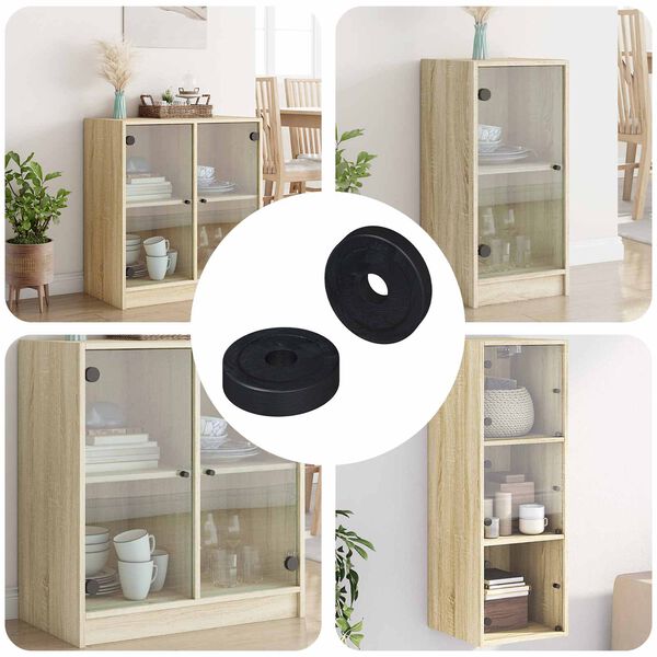 vidaXL geeignet f&uuml;r Flachscheiben 2 pcs Schwarz &empty;15 x 3 mm