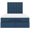 vidaXL Ottoman-Bett mit Matratze & LEDs Blau 120x200 cm Stoff