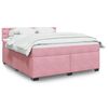 vidaXL Boxspringbett mit Matratze Rosa 180x200 cm Samt