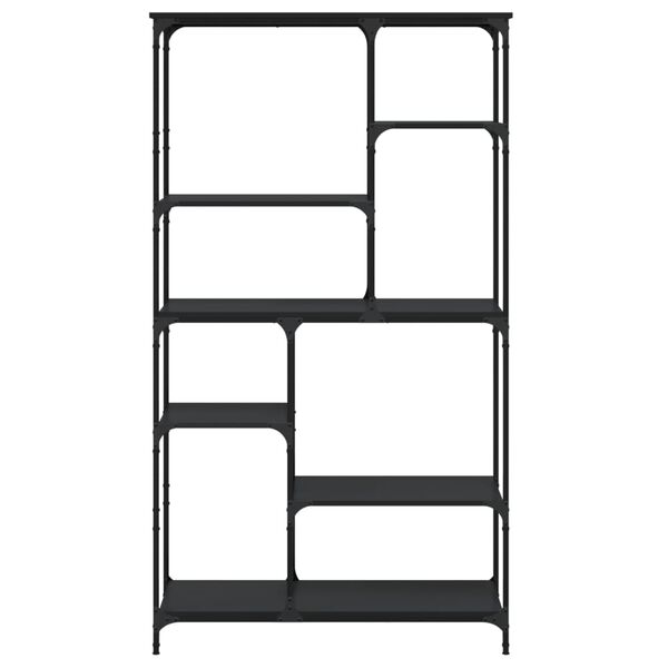 vidaXL B&uuml;cherregal Schwarz 99x35,5x176 cm Holzwerkstoff und Stahl
