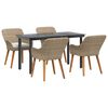 vidaXL Garten Essgruppe 5 stk. Beige Poly-Rattan
