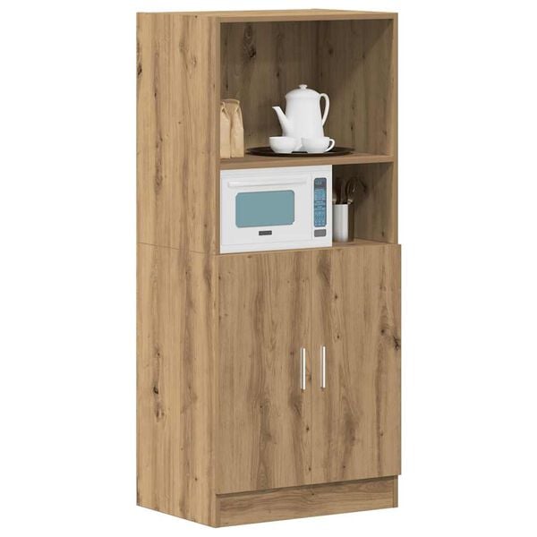 vidaXL K&uuml;chenschrank Artisan-Eiche 57x41,5x131,5 cm Holzwerkstoff