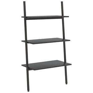 vidaXL Leiterregal mit 3 B&ouml;den Schwarz 64x34x116 cm