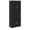 vidaXL Highboard Schwarz Eichen-Optik 69,5 x 34 x 180 cm Holzwerkstoff