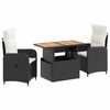 vidaXL Outdoortisch-Set 3 stk. Schwarz und Cremewei&szlig;