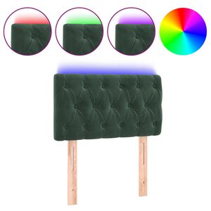 vidaXL LED Kopfteil Dunkelgr&uuml;n 80x7x78/88 cm Samt