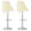 vidaXL Barhocker 2 Stk. Creme Stoff