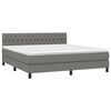 vidaXL Boxspringbett mit Matratze & LED Dunkelgrau 180x200 cm Stoff