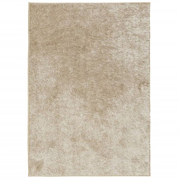 vidaXL Teppich ISTAN Hochflor Gl&auml;nzend Beige 160x230 cm